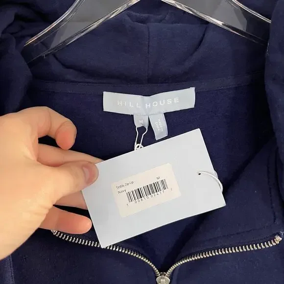 Hill House The Teddy Zip-Up Hoodie Jacket Navy